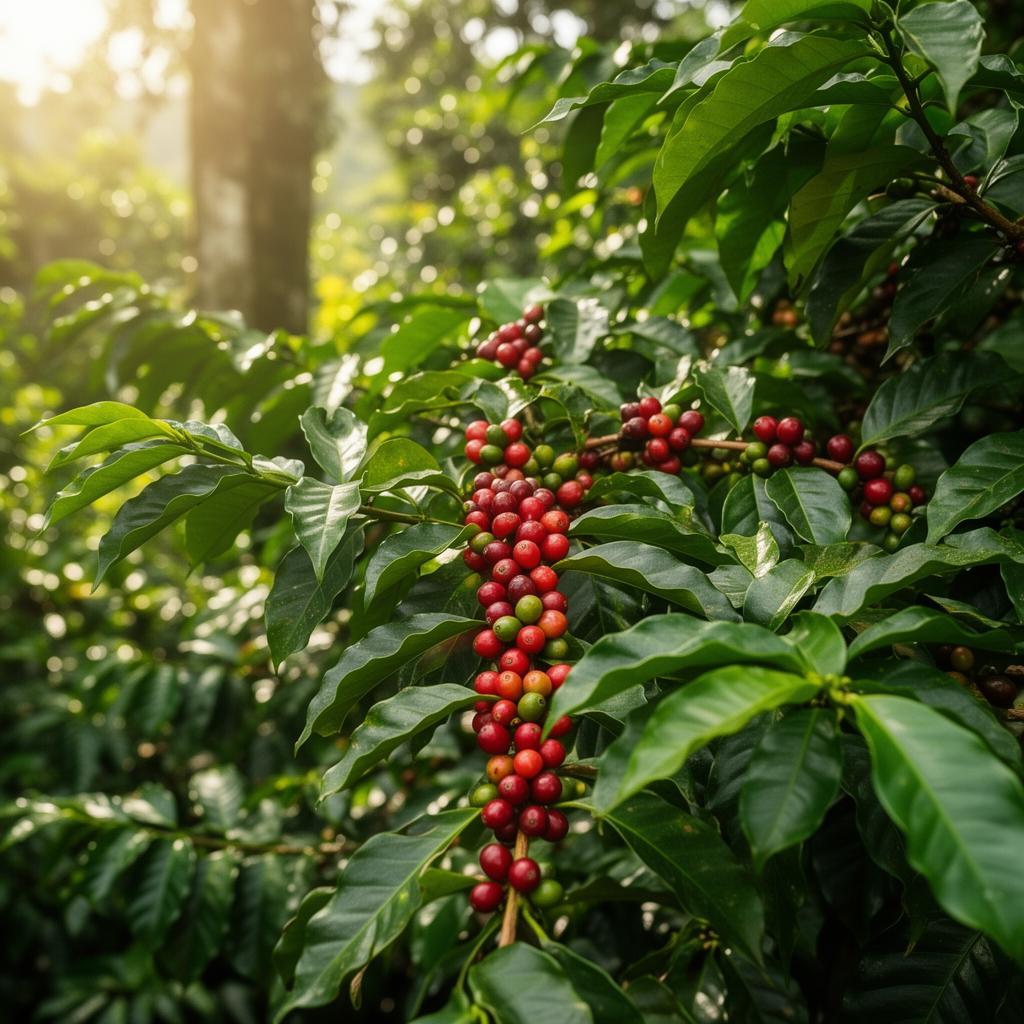 Ethiopian Arabica coffee plants grown at high altitude for export